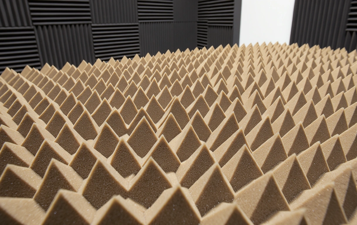 Detalle de paneles acústicos de alta precisión
